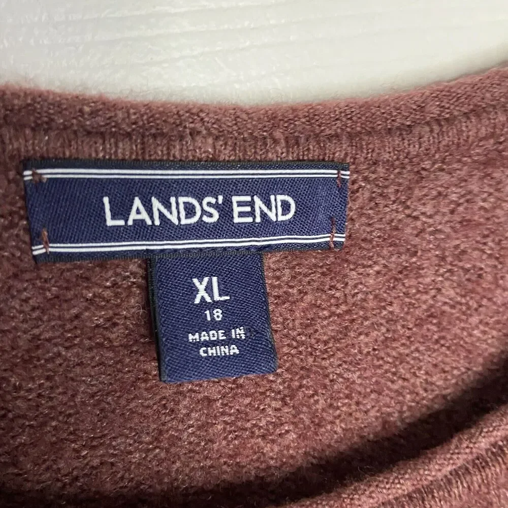 Lands' End Women's Boucle Roll Neck Sweater 503719 Wool Alpaca Acrylic Nylon XL